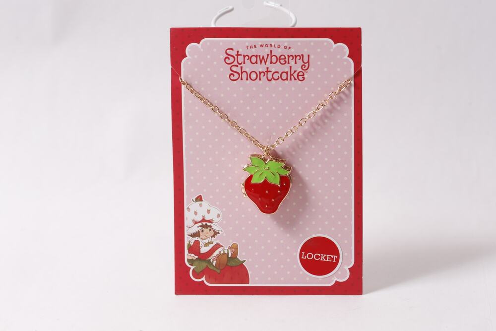 Strawberry Shortcake Locket Pendant Necklace Vintage Jewelry ~ 260710-WH 1385